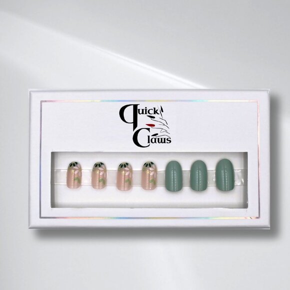 Green Spring Press on nails flowers - Picture 2 of 3